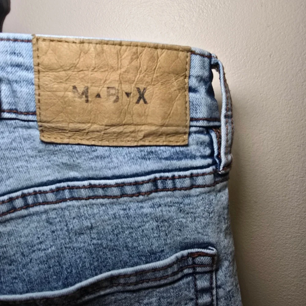 M.B.X Slim Fit Light Wash Stretch Denim Jeans W36 L30 Acid Wash Blue